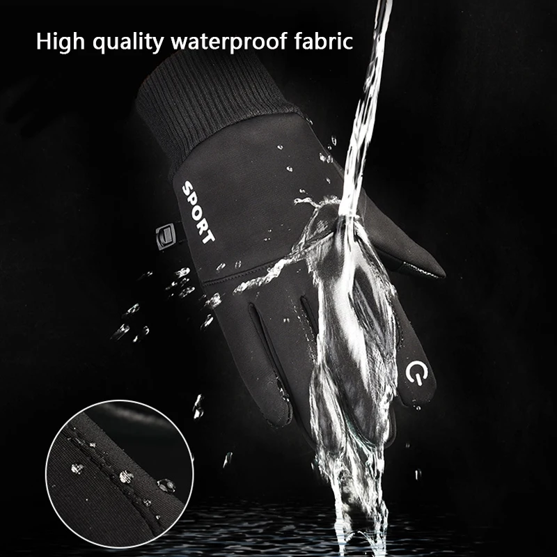 قفازات ركوب الدراجات النارية الشتوية، إصبع مغلق بالكامل، أنيق مضاد للسقوط، حماية رياضية خارجية، قفاز ركوب الدراجات