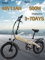 Adult Foldable Electric bike Orlms-S9 20-inch Fat Tire Mountain E-bike 500W 48V13AH Lithium Battery City Riding Electric bike