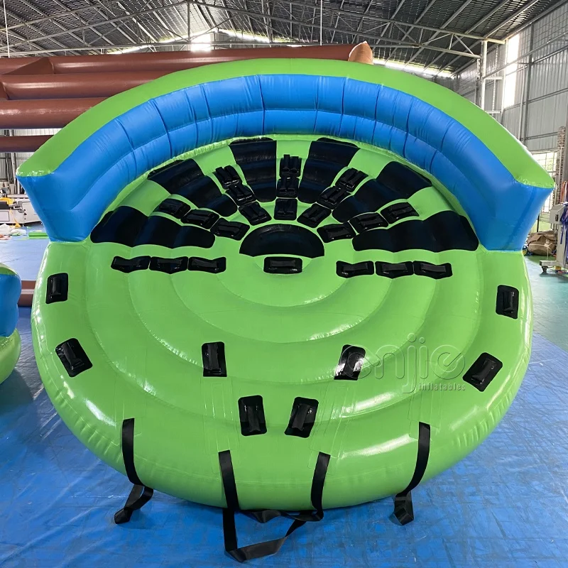Aqua Park Equipment Giant Inflatable Floating Water Boat Towables Tube Crazy ufo Water Sports