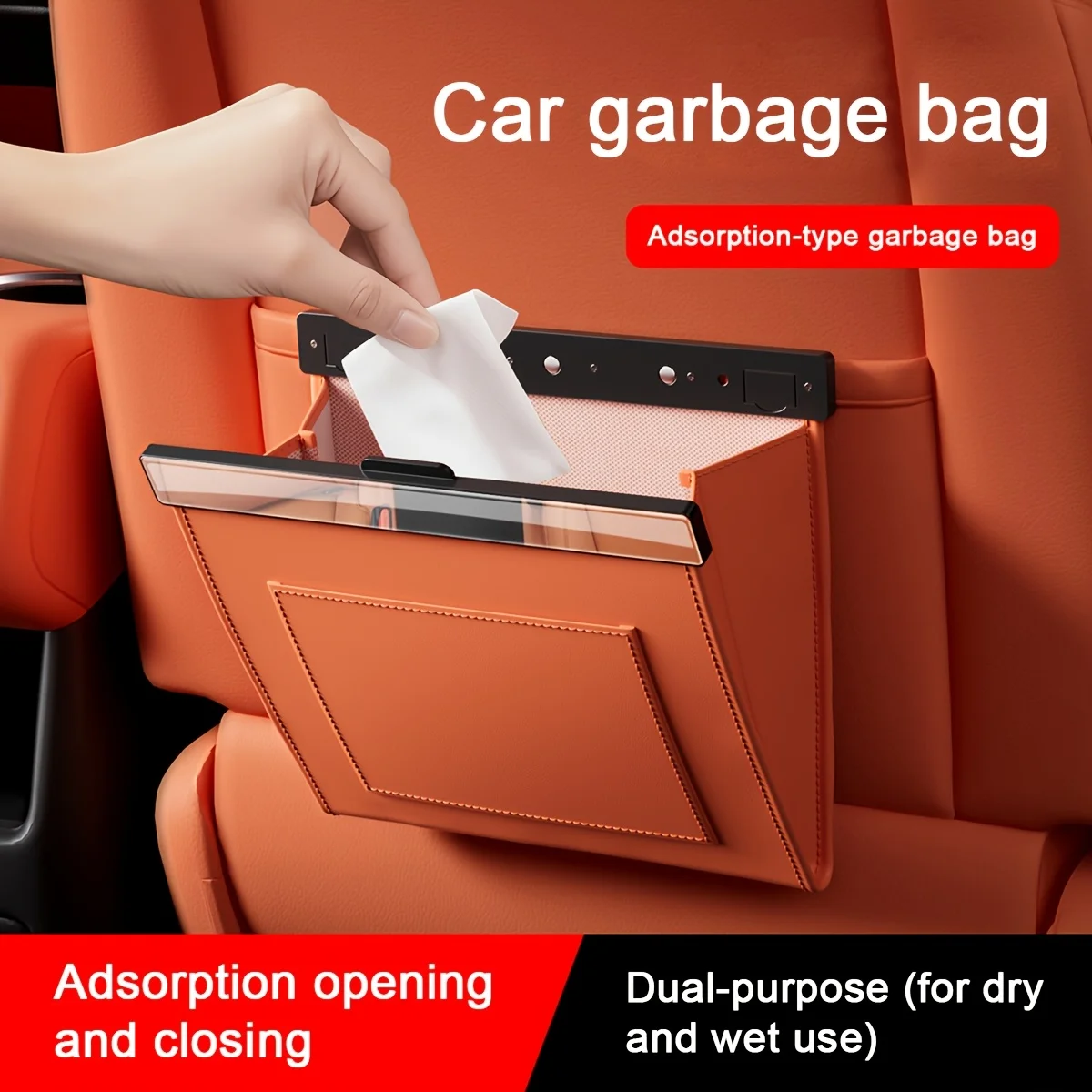 1 Stück Auto-Rücksitz-Aufbewahrungstasche, Universelle Auto-Rücksitz-Mülltasche, Hängende Aufbewahrungstasche, Rücksitz-Mülleimer, Gute Autoausstattung – Detail 4