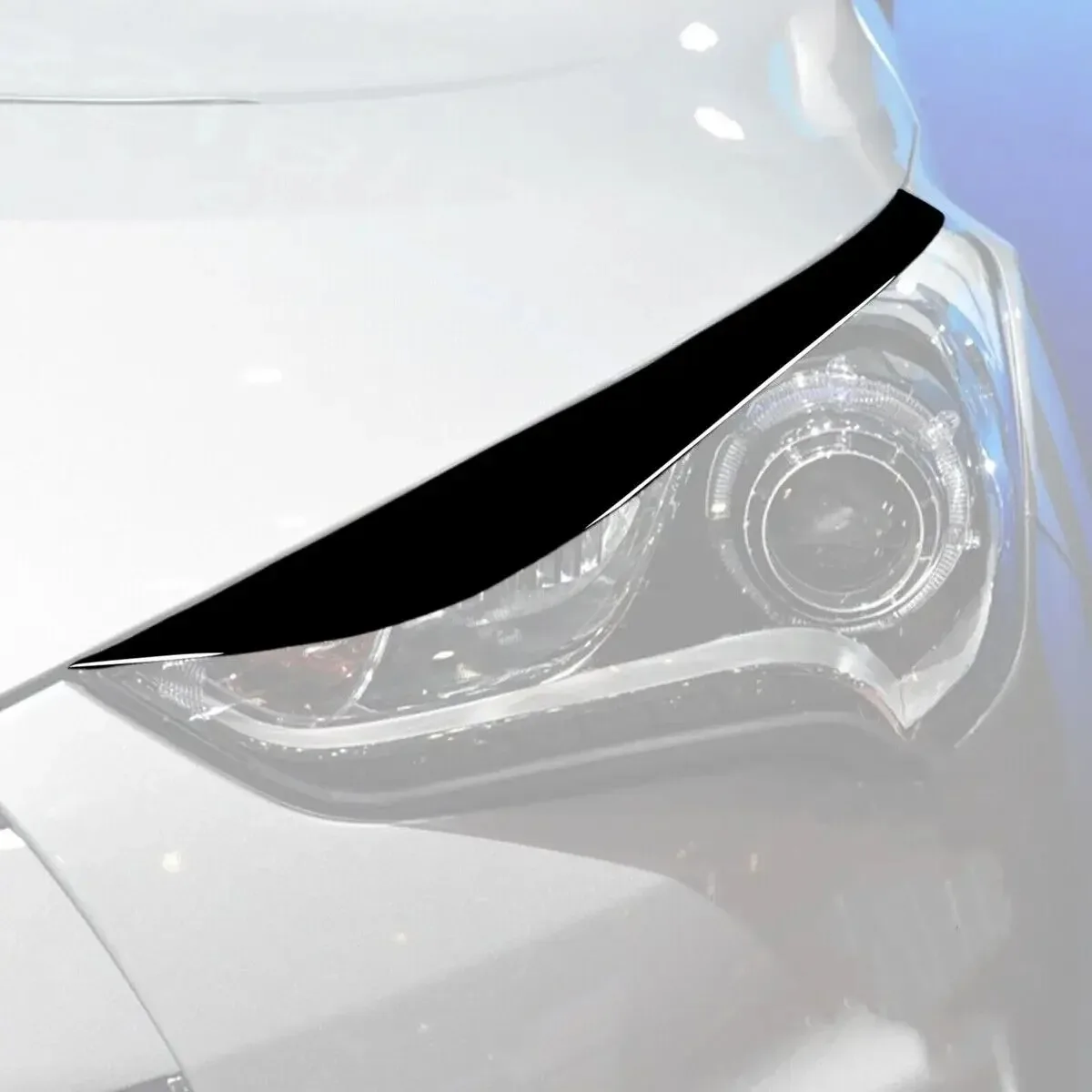 For Hyundai Veloster 2011-2017 PVC Black Epoxy Resin Car Headlight Eyebrow Trim Sticker Car Accessories 3