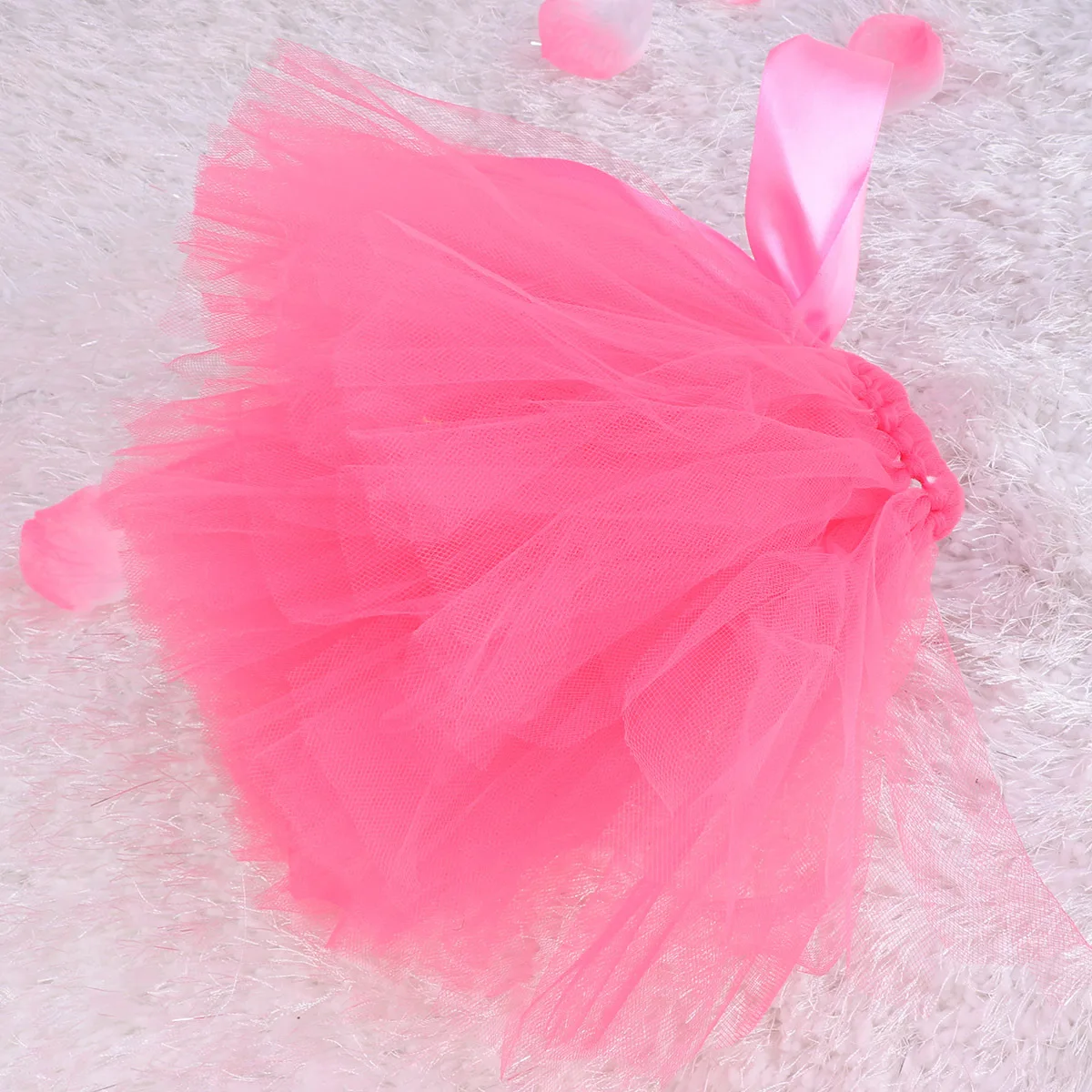 

Tutu Skirt Photography Prop Crochet Outfit Bowknot Dress Veil Skirt Shower Holiday Party 0-6