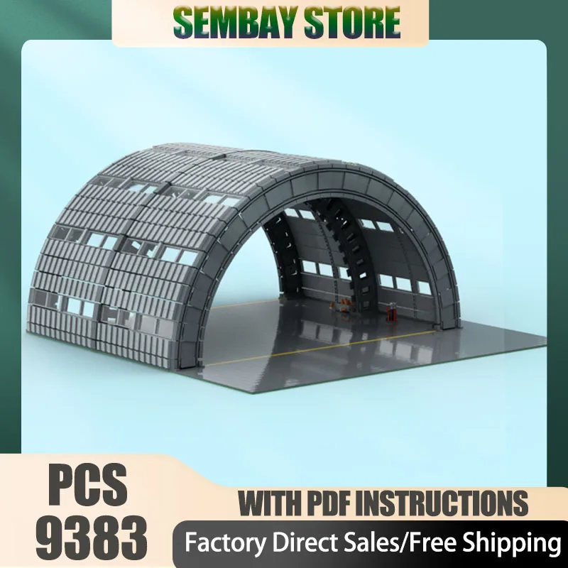 عرض الشارع Moc قوالب بناء وحدات المطار Hangar Vversion 2 نموذج التكنولوجيا كتل عيد الميلاد لتقوم بها بنفسك لعبة هدايا البناء #1