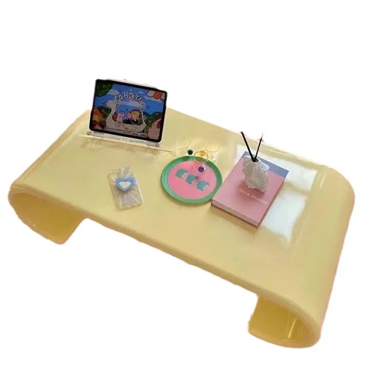 

Home senior sense wabi-sabi wind milk yellow designer coffee table Nordic home living room art coffee table