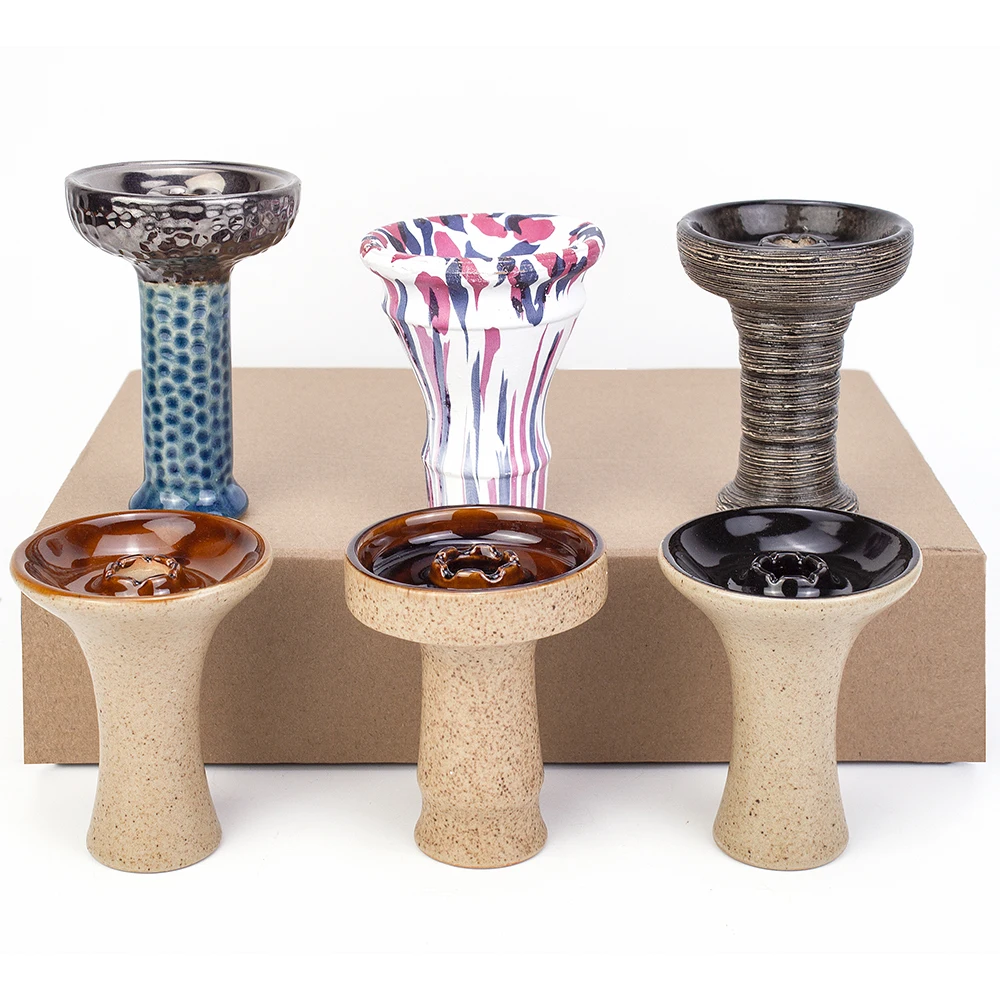 One Hole Ceramic Shisha Bowl Phunnel Hookah Chicha Head Smoking Hookah Narguile Chicha Cachimbas Shisha Bowl Accessories