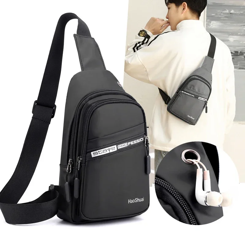 Men Nylon Sling Backpack Rucksack Travel  Small Male  Fashion Daypack Knapsack Cross Body Messenger Chest Bag