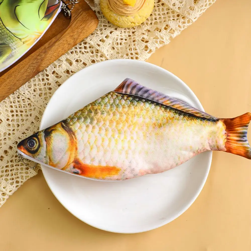 Portable Multi-functional Pencil Case Large Capacity Funny Simulation Fish Stationery Organizer Stationery Storage Pouch Gift