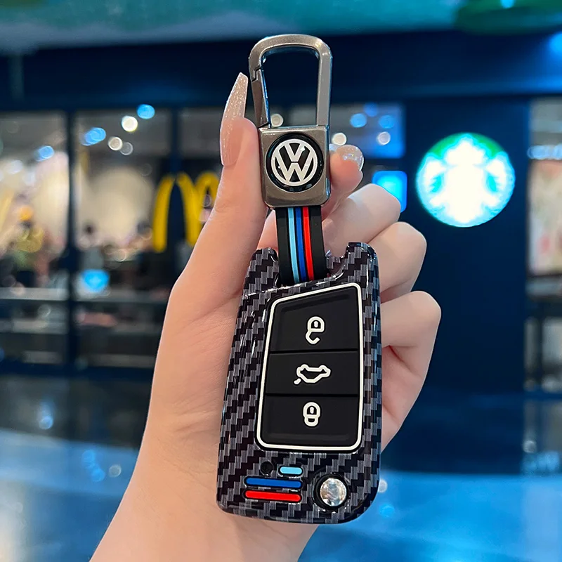 

For VW Volkswagen Golf 7 MK7 Tiguan MK2 TPU Shell Fob Car Flip Key Case Cover for Seat Ateca Leon FR Ibiza Skoda Octavia Kodiaq