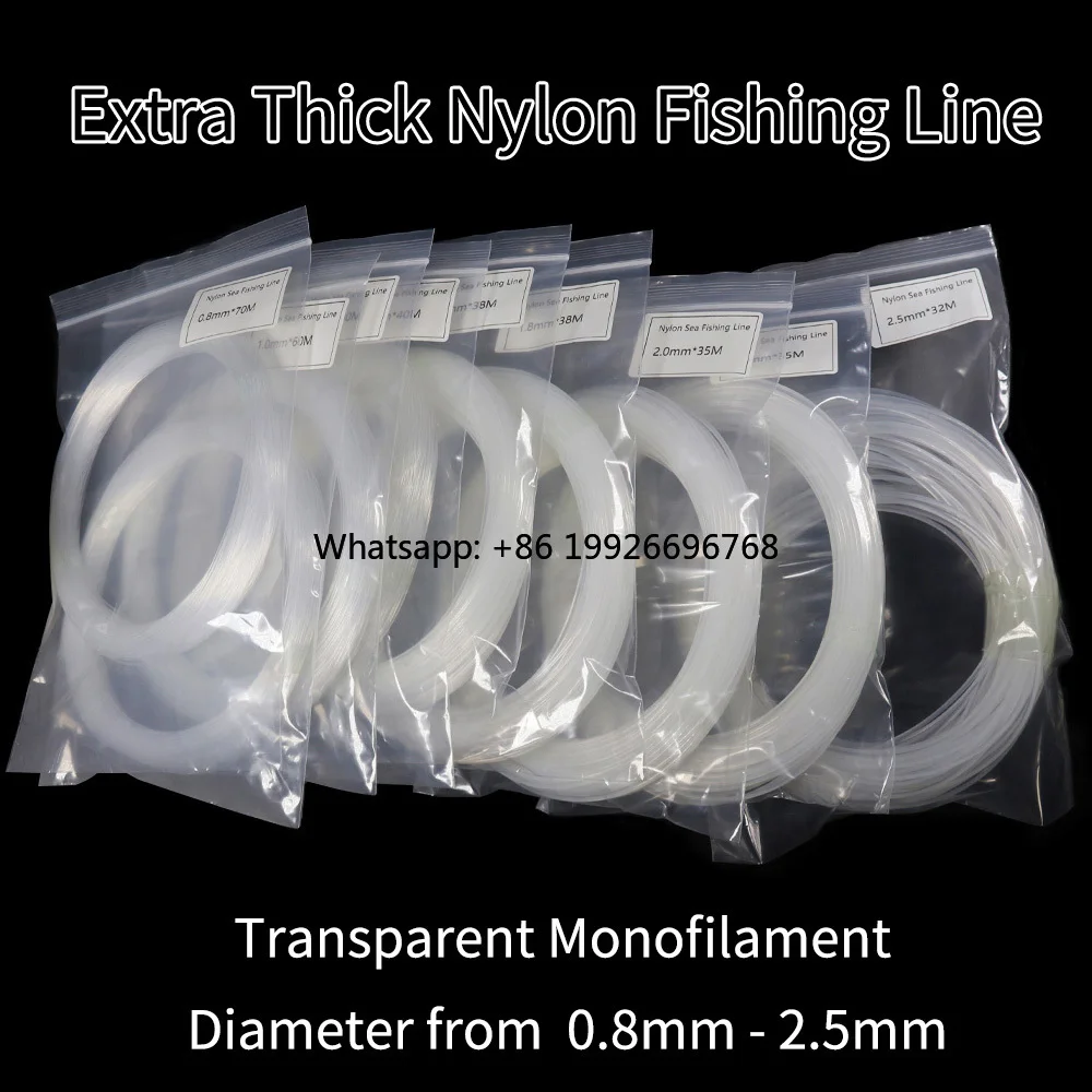 

Extra Thick Nylon Fishing Line Big Size Super Strong Transparent Monofilament for Sea/Boat Fishing 0.8mm - 2.5mm Diameter manufa