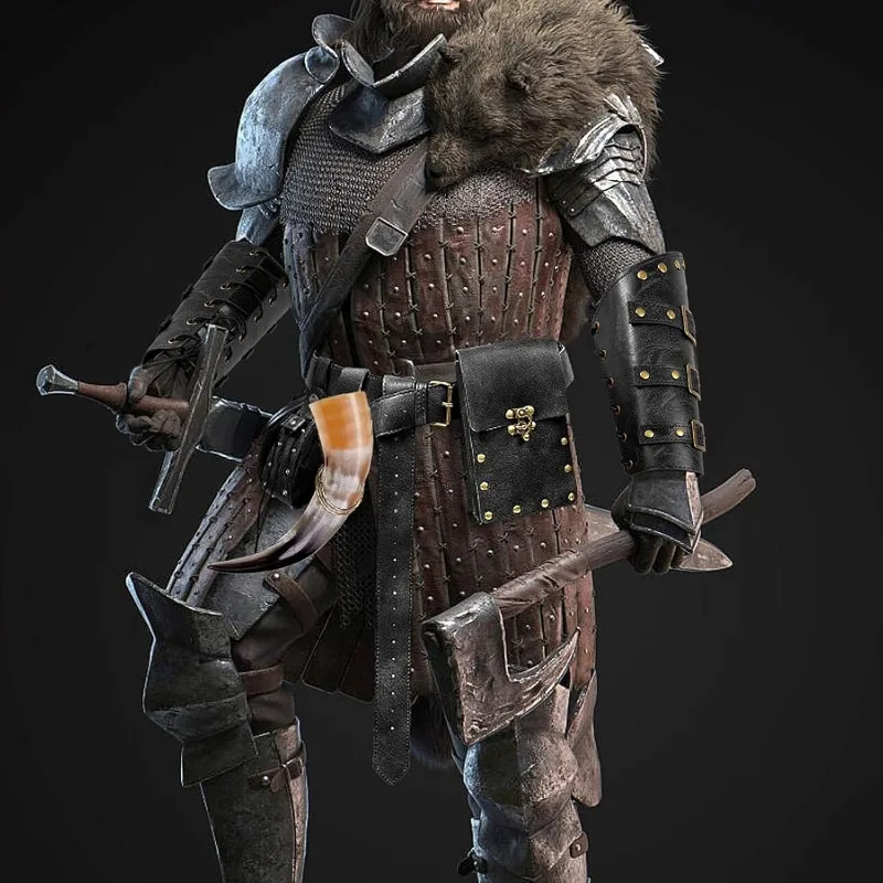 Renaissance Gürteltasche Geldbörse Wikinger Armschiene Haken Halloween Set Mittelalter Festival Kostüm Zubehör Lässige Gürteltasche Hüfttasche