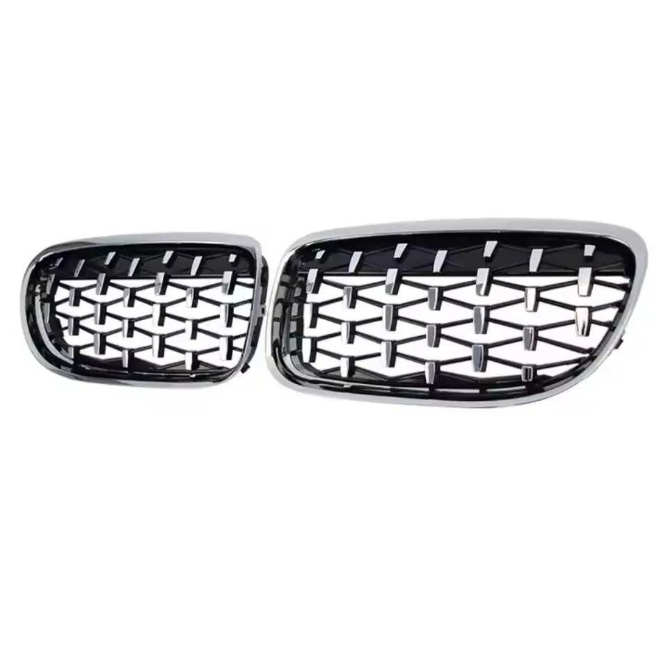 Front stoßstangen gitter im xvip-Diamanten-Stil für BMW 3er E90 E91 2015-2017 einz eilige glänzende schwarze Doppel latten gitter – Detail 14