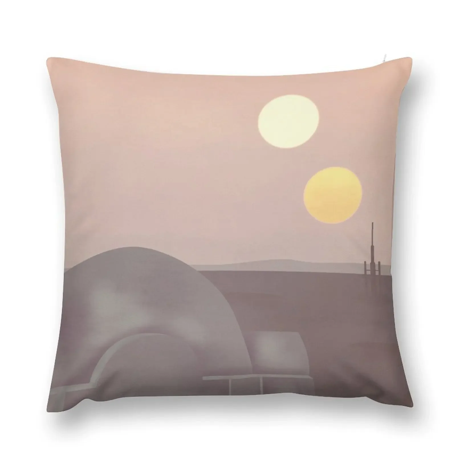 

Tatooine Retro Travel Poster Throw Pillow Throw Pillow pillow