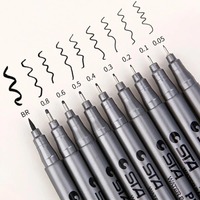 0.05-1mm Fine Line Art Pen – Black Ink Fineliner for Drawing, Sketching & Design | Professional Stationery Tool, 14.1cm