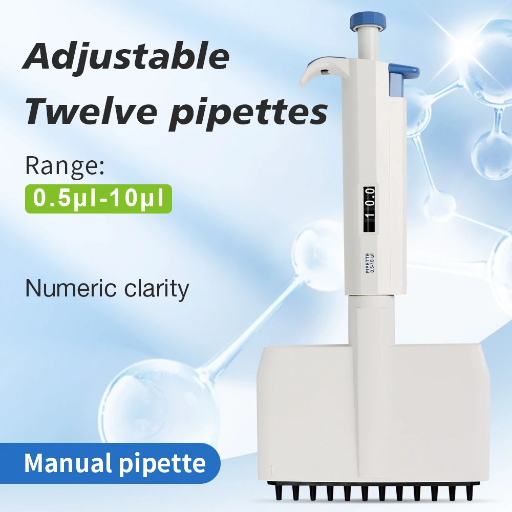 8 Channels 0.5-10ul/12 Channels 0.5-10ul/8 Channels 0.5ul Multichannel Pipettes Laboratory Micropipette Adjustable Pipettor