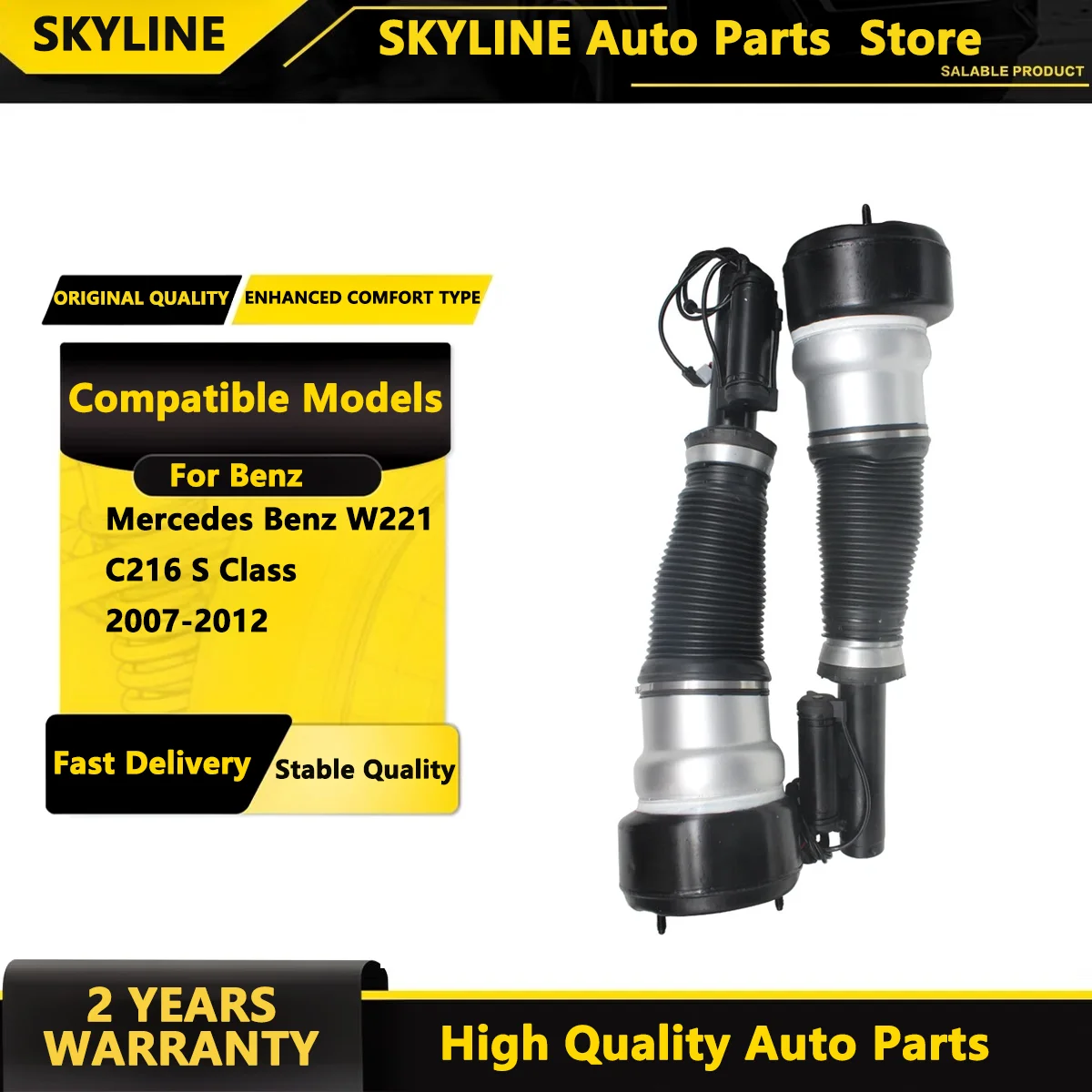 SKYLINE 2x Front Air Suspension Shock Absorber Strut For Mercedes W221 S class 2007-2012