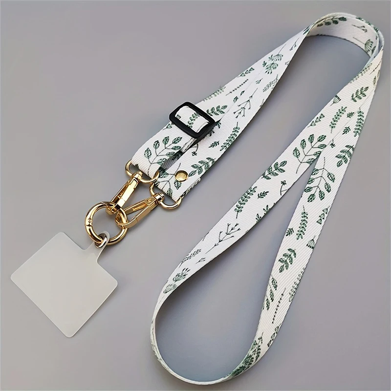 Tali Lanyard Ponsel Selempang Dicat Tali Gantung Leher Dapat Disesuaikan dengan Klip Gasket Lanyard Casing Ponsel Universal Antihilang