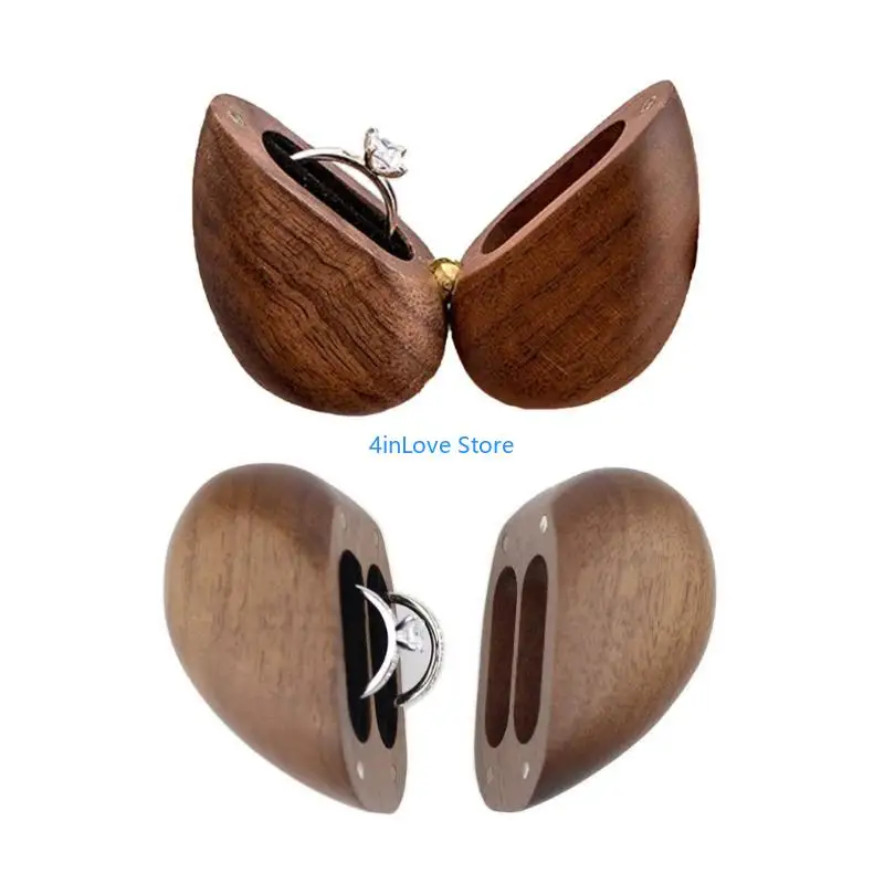 

T4MD Anniversary Jewelry Engagement Rings Holder with Closure Rings Box