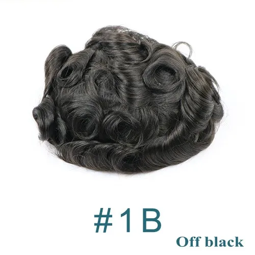 Natuurlijke haarlijn Herentoupet V-lus 0,06-0,08 mm PU-basis Haarvervangingssysteem Steil/golvend haar voor opties Blond
