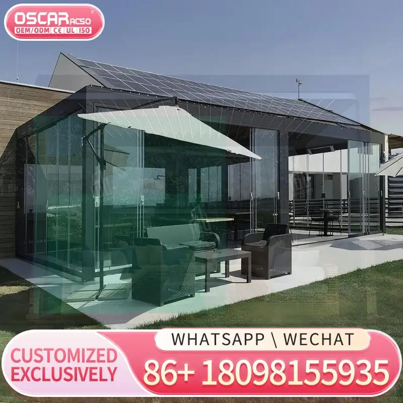 

Bigger Size Waterproof Aluminum Louvered Roof Patio Kits Outdoor Garden Balcony Shade Structures Pergola