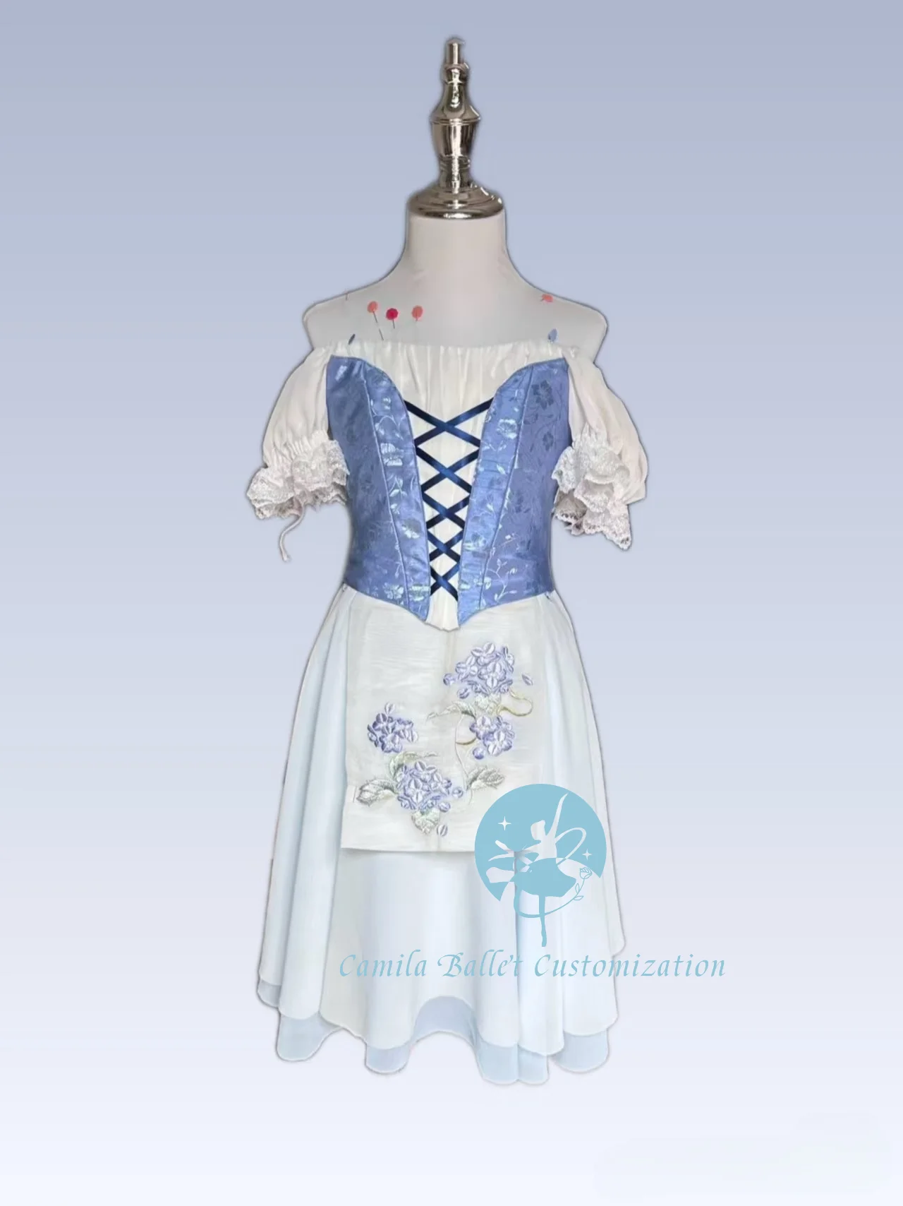 

High-end New Tailor-Made Split Giselle Farmer's Daughter Variation Performance Long Veil Dress for Adults and Children