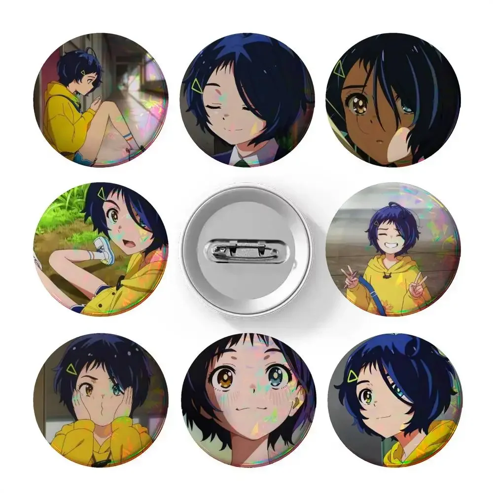 Anime Wonder Egg Priority Ai Ohto  Badges 25 32 44 58 75 mm Round Cosplay Pin Bag Decor Fans Collect Brooch Souvenir