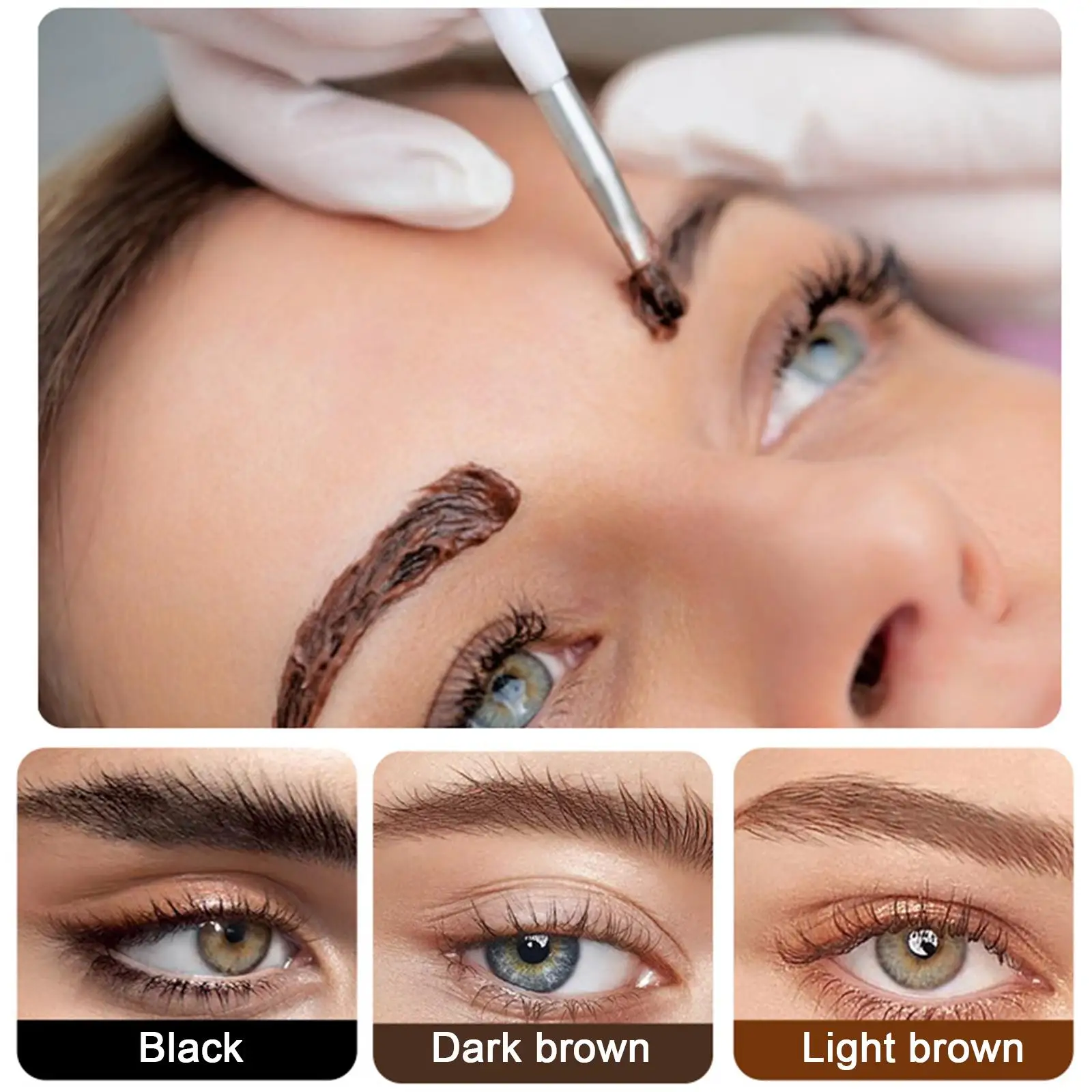 Professional Henna Eyelash Eyebrow Dye Tint 15-minute Fast Tint Easy Dye Gel Eyelash Brown Black Color Tint Kit