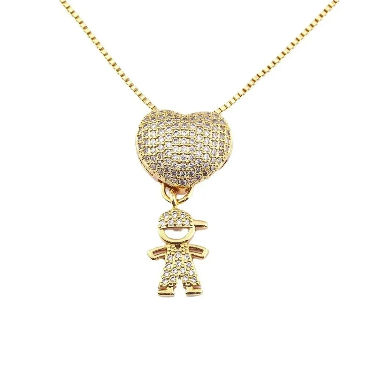 3 Kids Family Heart Pendant Necklace ✨ Gold-Plated Love Symbol for Son & Daughter – Copper Chain Matching Family Jewelry Gift image 6