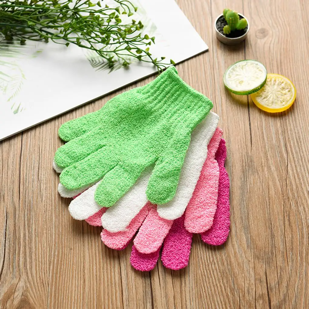 Bath Glove Bathroom Shower Manual Scrub Clean Gloves Massage Reusable Washable Unisex Scrubber Exfoliator Pink