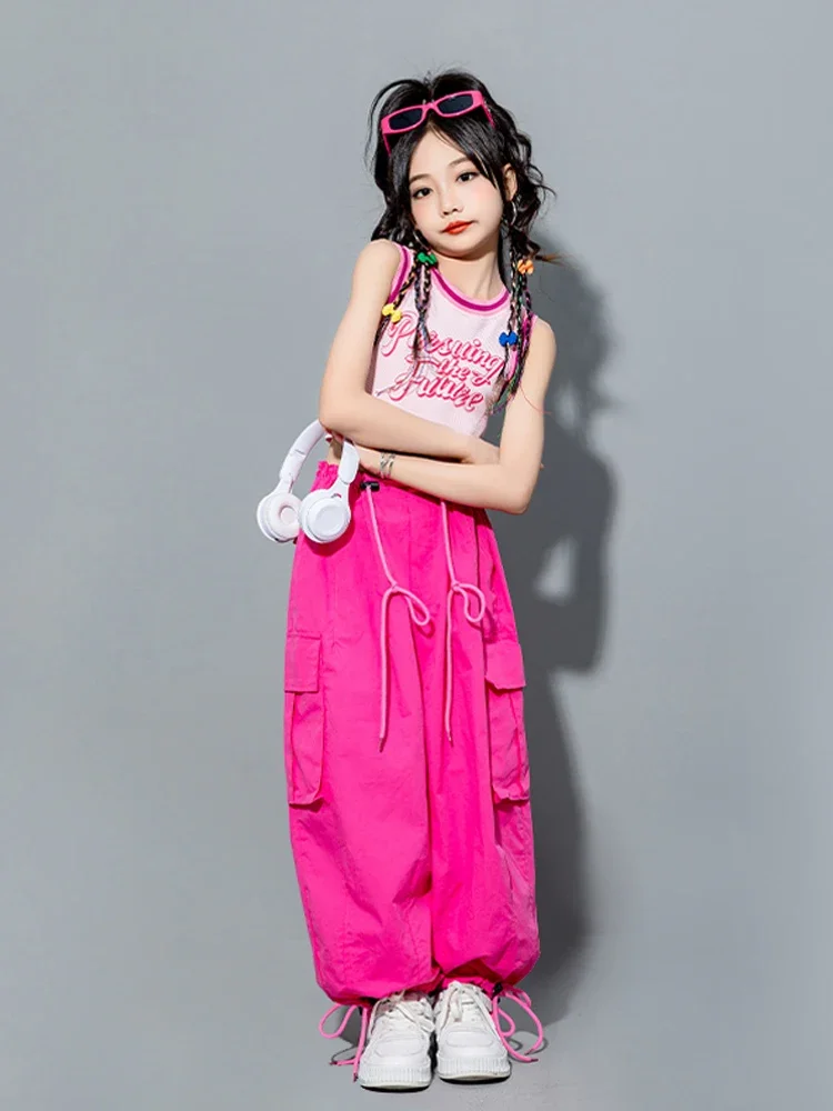 

Children Hip-Hop Trendy Clothes Cool Handsome Fashion Girl Jazz Costumes Hiphop Suit Dopamine Model Catwalk