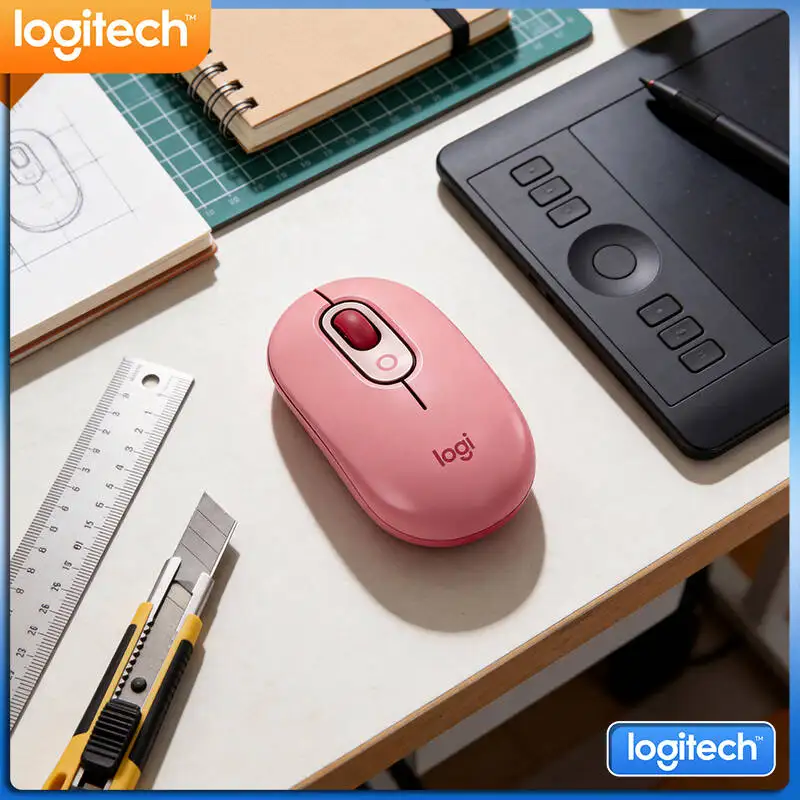 

Quiet Click Logitech M350 POP Mouse Dual Connectivity 10m Range Ergonomic Grip for Comfortable Daily Typing and Browsing