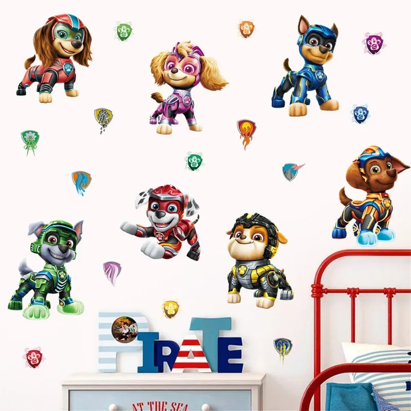 Autocollants muraux de dessin animé Pat'Patrouille Chase pour chambre d'enfant, salle de classe, salon, chambre à coucher, décoration murale, affiche animée