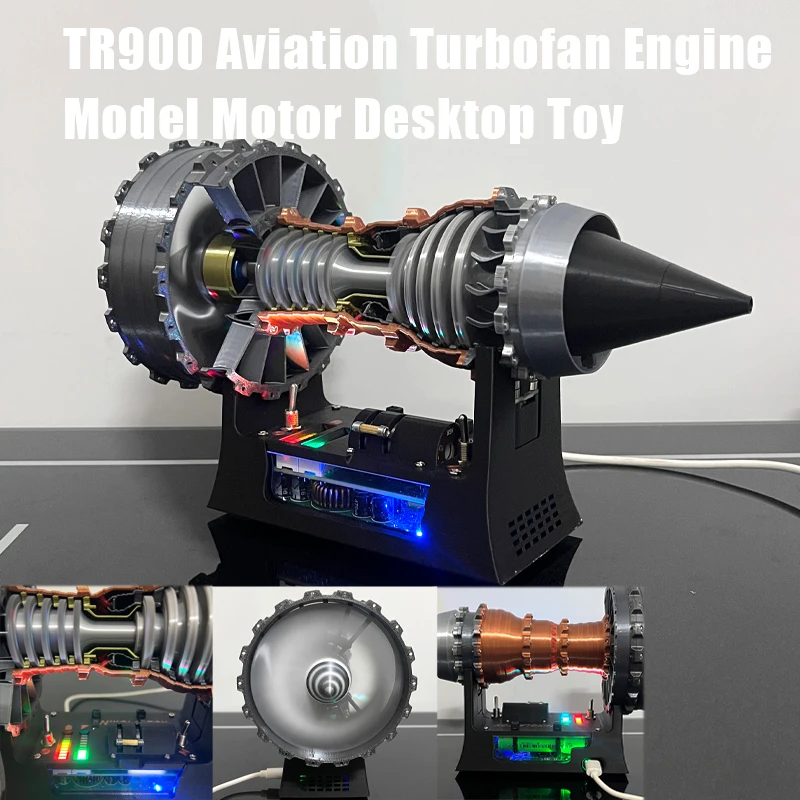 TR900 Exquisite Turbo Fan Engine Model Electric Brushless Motor Function Fan Toy Positive and Reverse Push