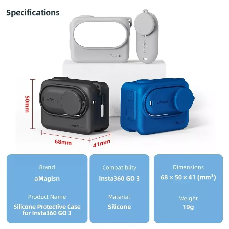 Capa De Silicone Shadowstone Câmera Esportiva Acessórios De Proteção, Amai Insta360 GO3S GO3 GO3