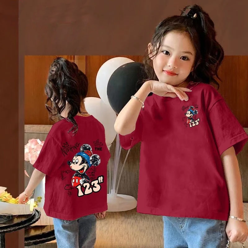 Cartoon Disney Mickey New Summer Soft, Comfortable and Fashionable Summer Cute and Versatile Cotton Quick-drying Casual T-Shirt