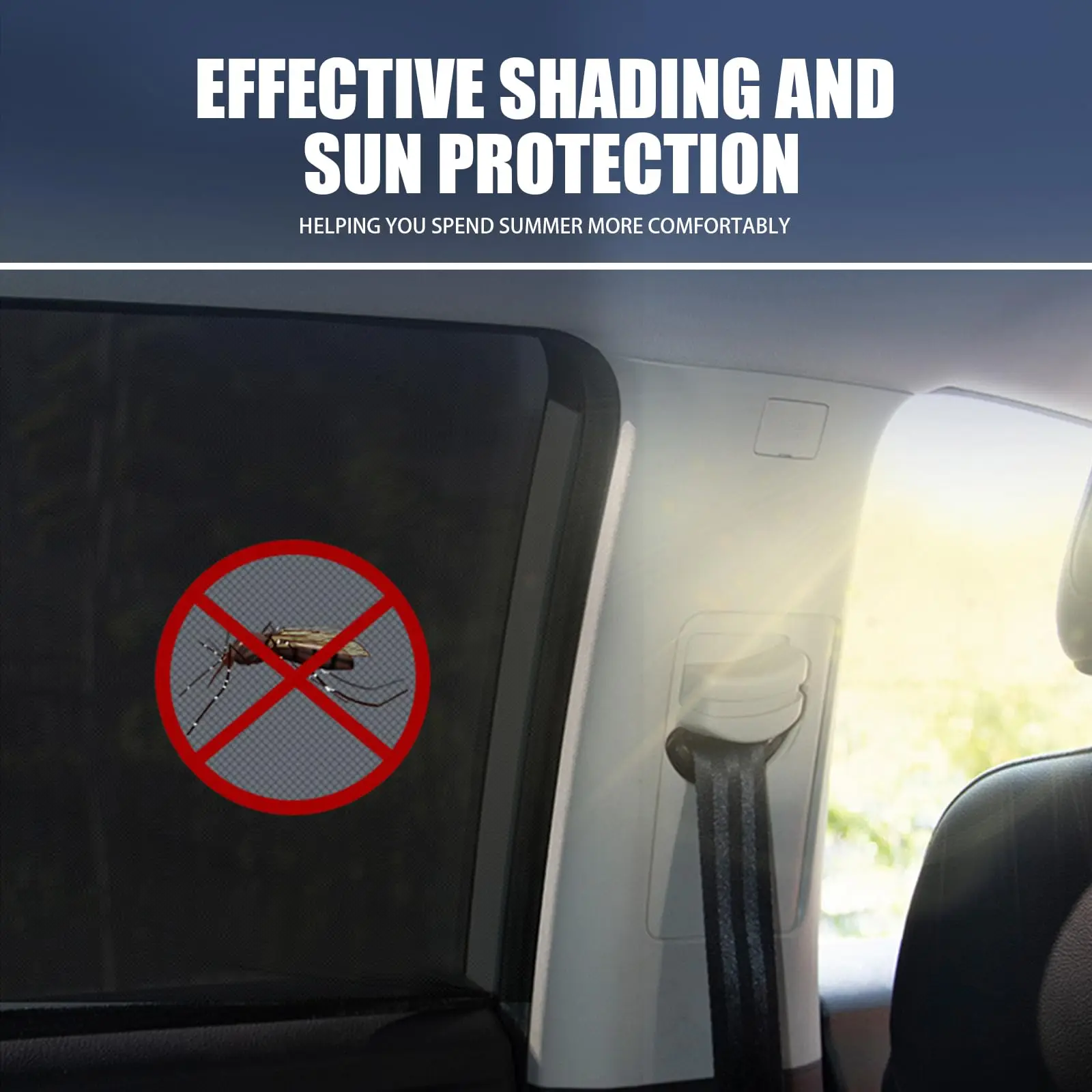 car window screen sunshade elastic Easy Install protects rear seat passengers from glare and sunburn Children Shield Visor