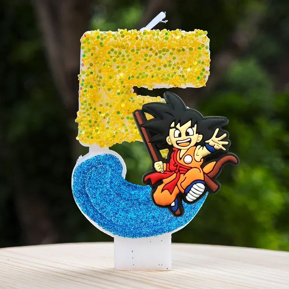 Niedliche Dragon Ball Z-Stil Geburtstagskerzen Zwölf Stück Wachsstift-Set für Kinder Anime Geburtstagsparty Tortendekoration – Detail 6