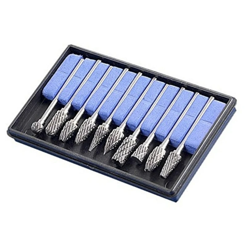 10pcs Milling Cutter Grinding Steel Rotary File Heads Bits Dropship