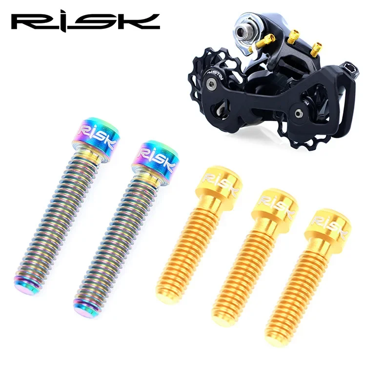 

RISK Titanium Alloy M4/13.5/20 MTB Road Bike Bicycle Front & Rear Derailleur Stroke Adjusting Bolts Shift Adjustment Screw