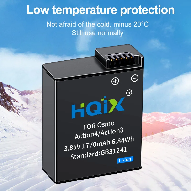 HQIX for DJI Osmo Action 4 Action 3 Osmo action camera Charger Battery