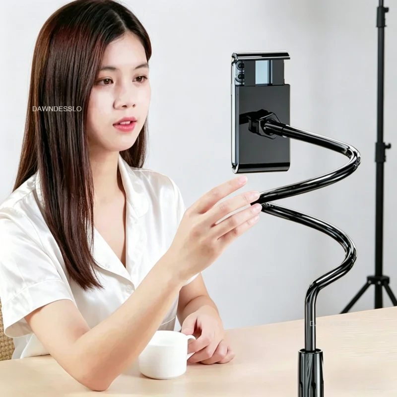 

128cm Lazy Phone Holder Stand 360° Flexible Long Arm Headrest Bed Mount for iPhone Samsung 3.5-6.7" Devices