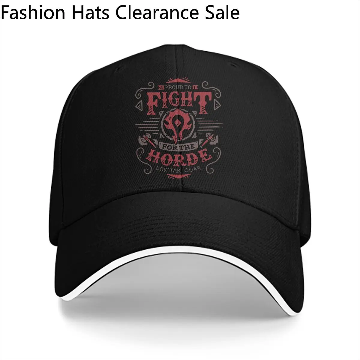 Fight for the Horde Baseball Cap Men Hats Visor Protection Snapback World of Warcraft Gifts Caps