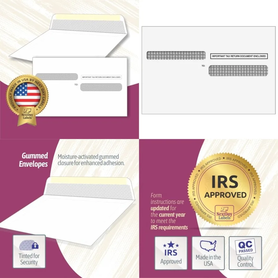 solo-100-buste-progettato-specifico-per-forme-w-2-versione-laser-4-up-ideale-per-la-distribuzione-dei-documenti-delle-stagioni-fiscali-alta-d