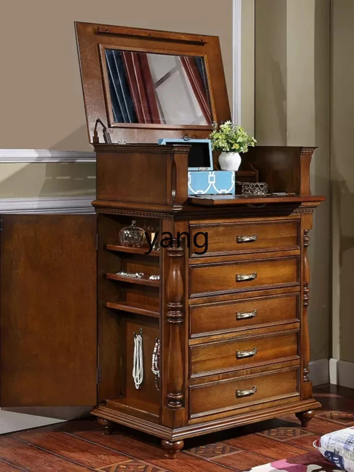 xyy solid wood chest of drawers bedroom dressing table locker living room cabinet multi-functional drawer cabinet
