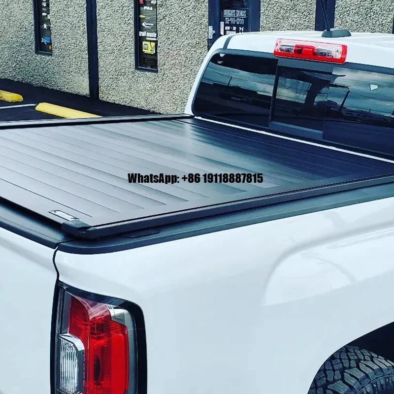

Retractable Foldable Tri-fold Pickup Tonneau Cover Aluminio Electrical for 2015+ for Toyota Hilux/Revo, Double Cab