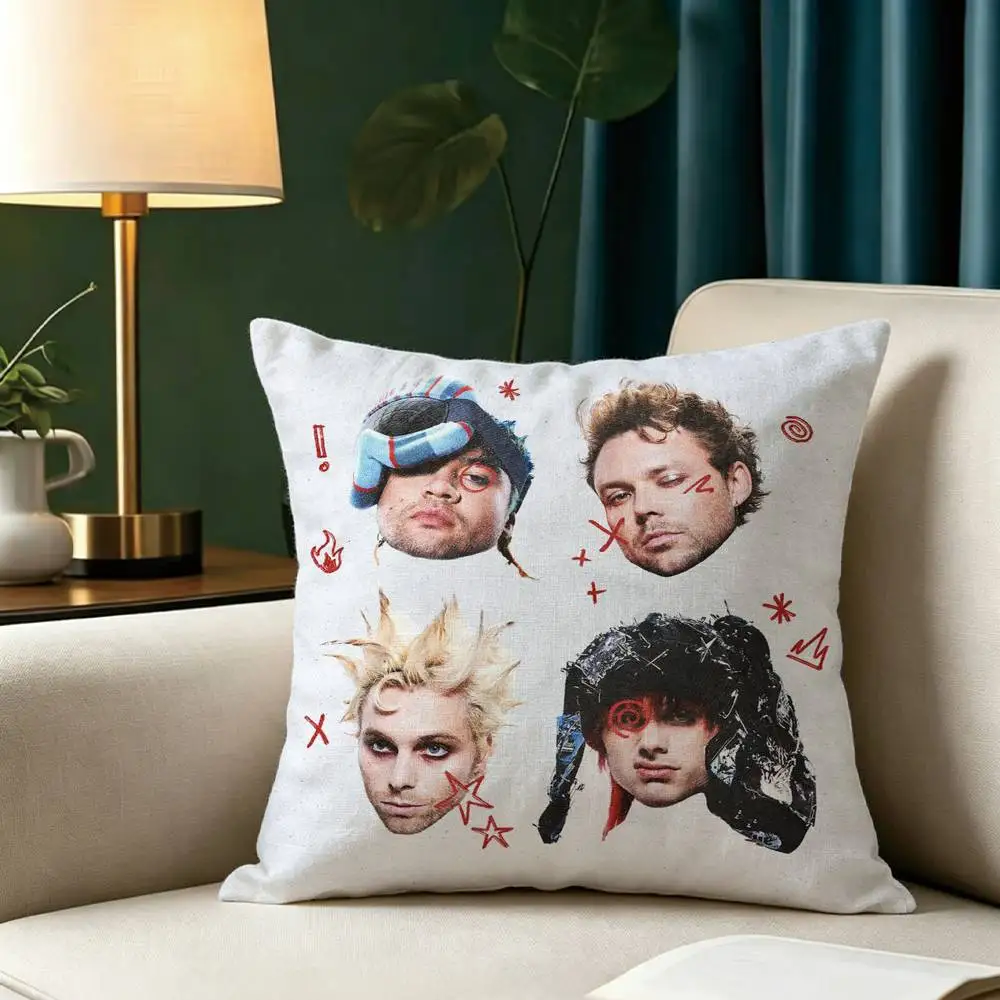 5-Seconds of S-Summers 5SOS Square Double-Sided printed Pillow Case Bedroom Bedside Pillow Sofa Cushion Cover