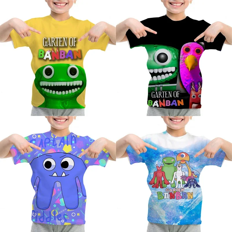 

New Game Garten Of BanBan Kids T-shirt Banban Garden Print T Shirt Cartoon Funny O-Neck T Shirt Children Summer Clothes Tee Tops
