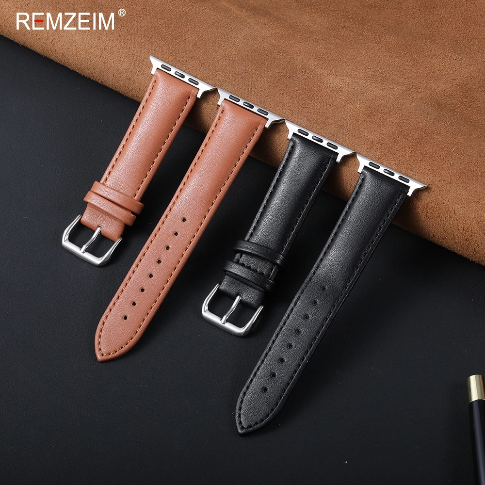 Leather Watch Straps for Apple Watch Band 44mm 49mm 45mm 40mm 41mm 42-46mm Sport Bracelet IWatch Series Ultra 10-9-8-7-SE-6-5-4