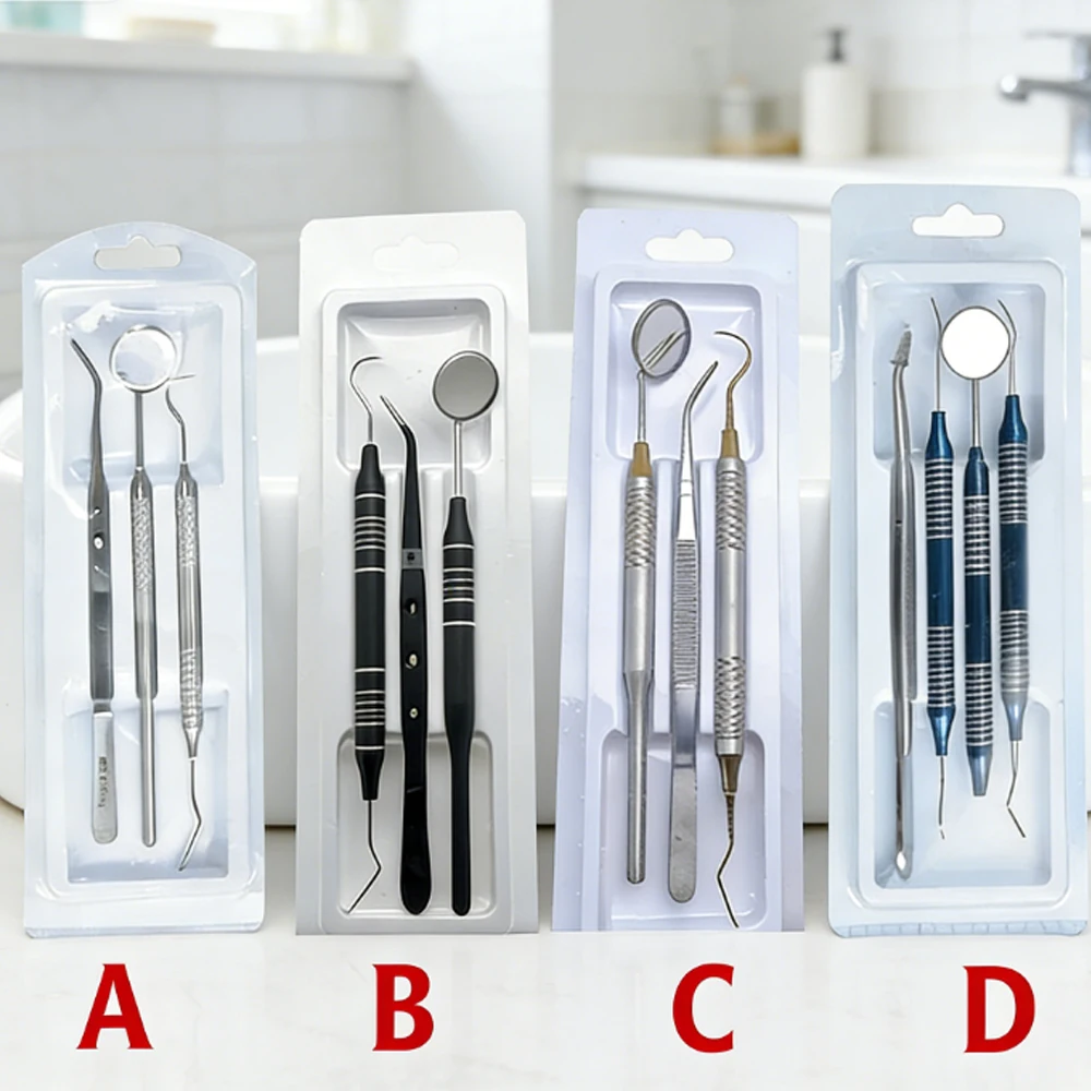 High Temperature Dental Oral Cleaning Kit Scraper Mirror Scaler Set Plaque Remover Stainless Steel Care Dentist Oral Care Tools