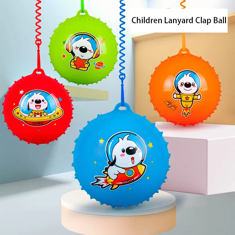 Bola colgante de cuerda para niños, Bola de dibujos animados de alta elasticidad con cuerda, Bola de masaje elástica, pelota de juguete interactiva para bebés de 3 a 6 años