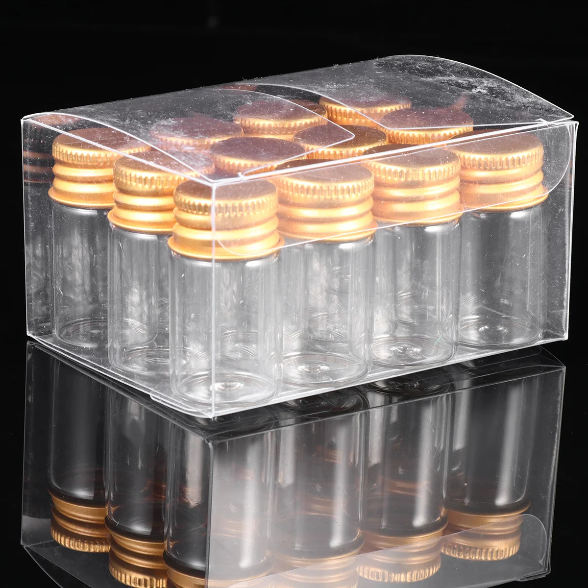 

1 Set of 12PCS 7ml Glass Storage Bottles Aluminum Glass Bottles Sealed Ink bottle Screw Bottle Transparent Bottles (Garden with